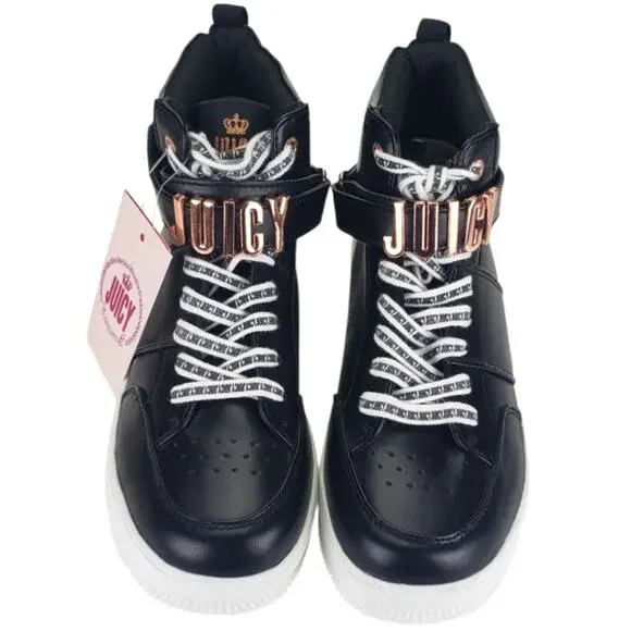 JUICY COUTURE DOTTIE SHOES WOMENS ATHLETIC HIGHTOP PLATFORM SNEAKER BLACK SIZE 8 - Picture 3 of 7